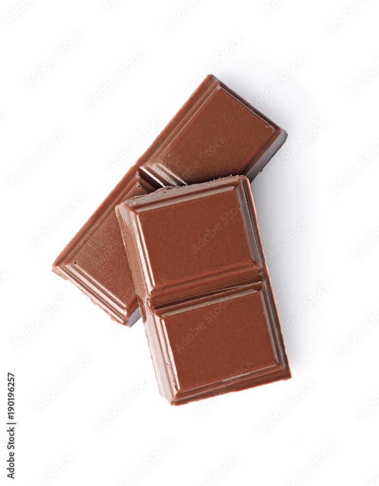 Close-up pieces of milk chocolate bar Close-up pieces of milk chocolate bar