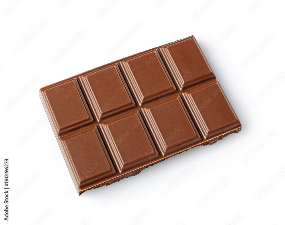 Close-up piece of milk chocolate bar Close-up piece of milk chocolate bar