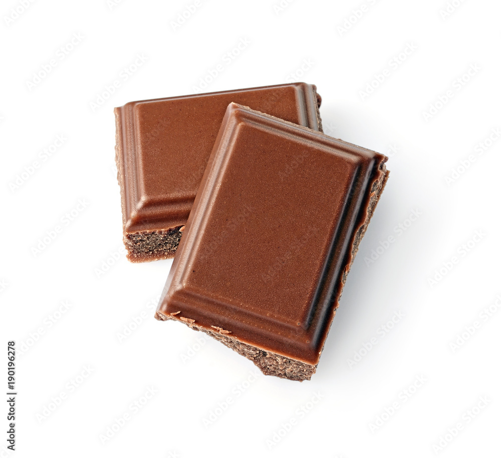 Close-up pieces of milk chocolate bar