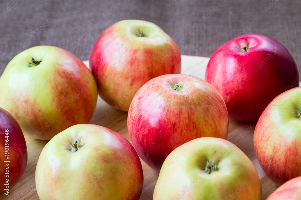 Red apples on wooden background,natural food. Red apples on wooden background,natural food.