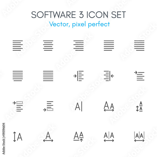 Software 3 theme, line icon set