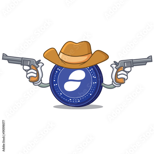 Cowboy Status coin character cartoon