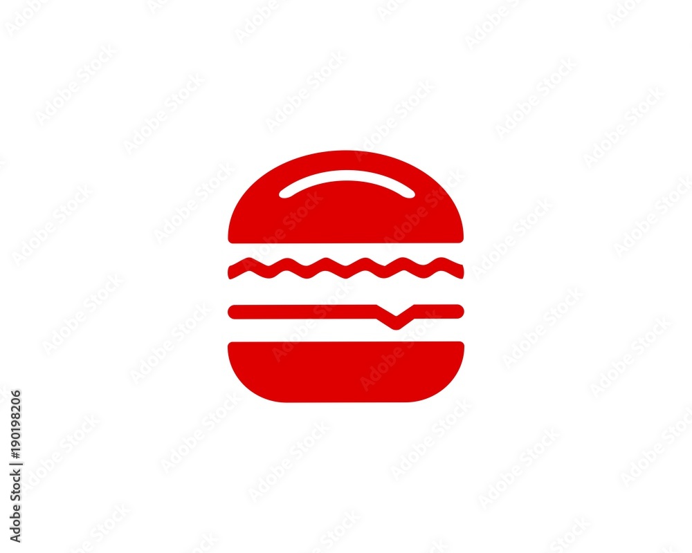 Red Burger logo icon Red Burger logo icon