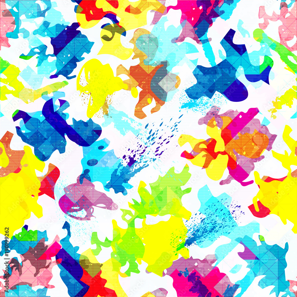 colored abstract seamless pattern in graffiti style. Quality vector illustration for your design