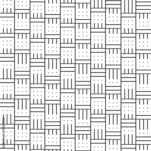 Stylish Black And White Square Dots Graphic Pattern Vector Illustration