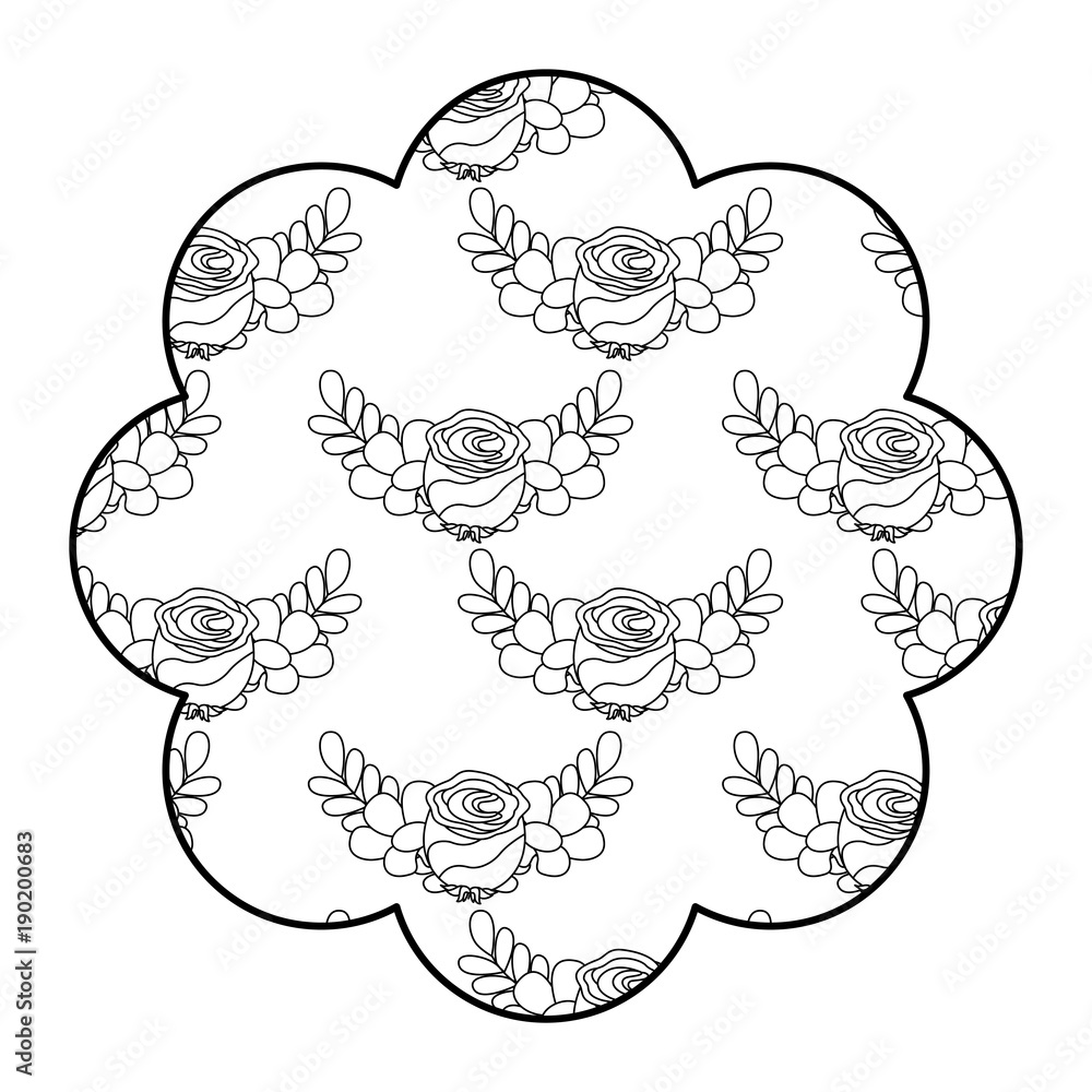 label floral pattern delicate seamless flower leaves vector illustration outline design label floral pattern delicate seamless flower leaves vector illustration outline design