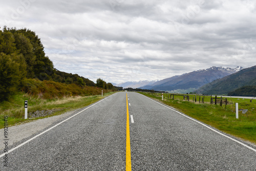 Country highway Road in New Zealand Southland © magneticmcc