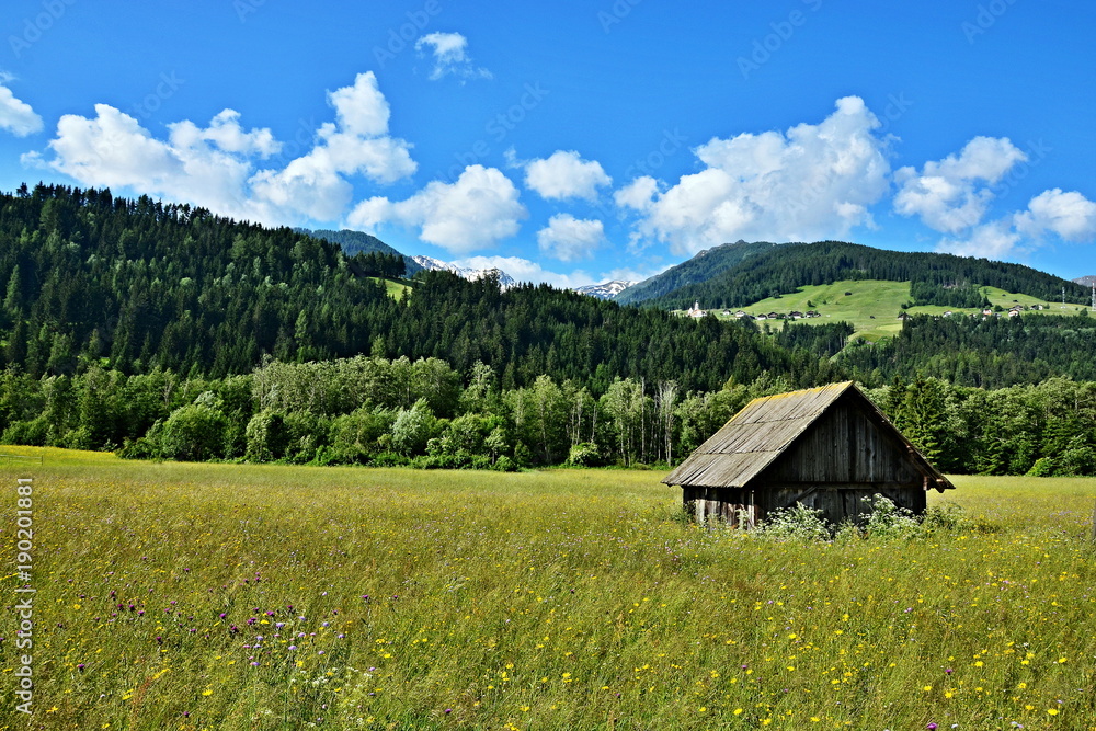 Austrian Alps-hayloft by the Tassenbach