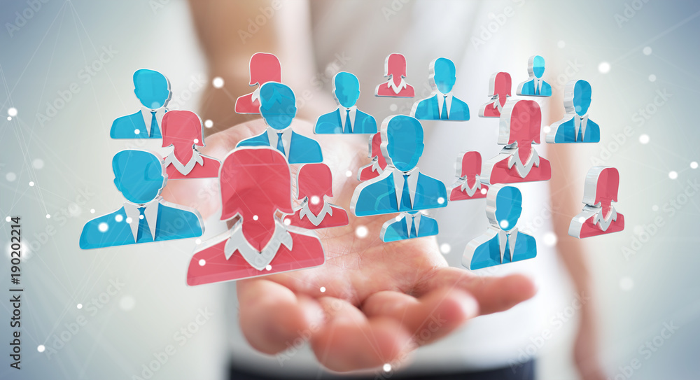 Businessman recruiting candidate for a job 3D rendering Businessman recruiting candidate for a job 3D rendering