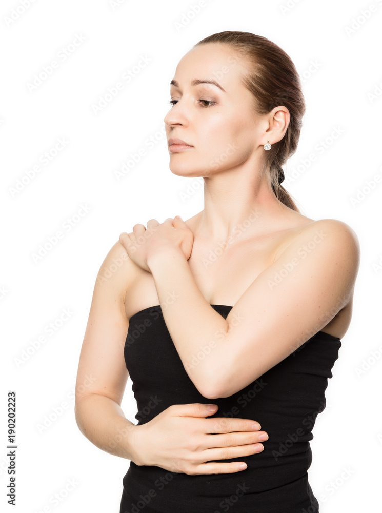 beautiful girl performs anti-aging exercises. face fitness for anti sagging skin. beauty and health concept beautiful girl performs anti-aging exercises. face fitness for anti sagging skin. beauty and health concept