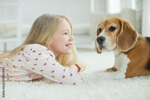 Child with dog
