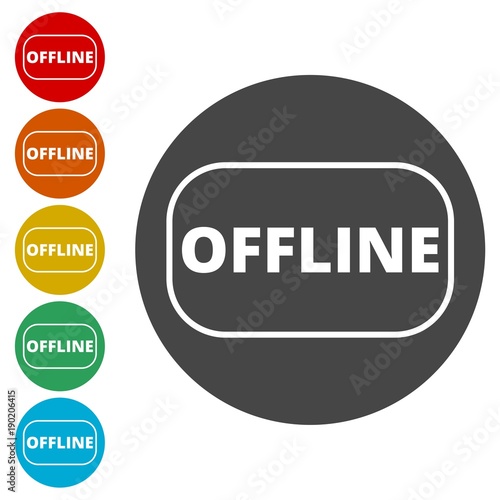 Offline sign, icon, button 