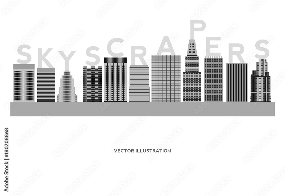 Skyscrapers Simple Cartoon Picture for Design