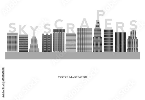 Skyscrapers Simple Cartoon Picture for Design