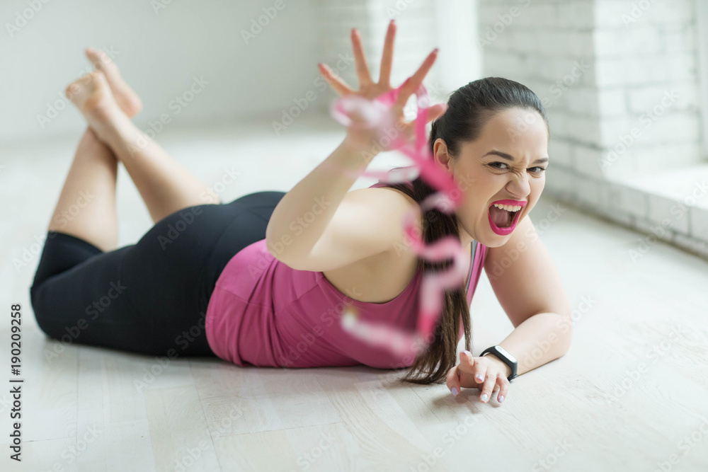 Fototapeta premium The woman with excess weight 