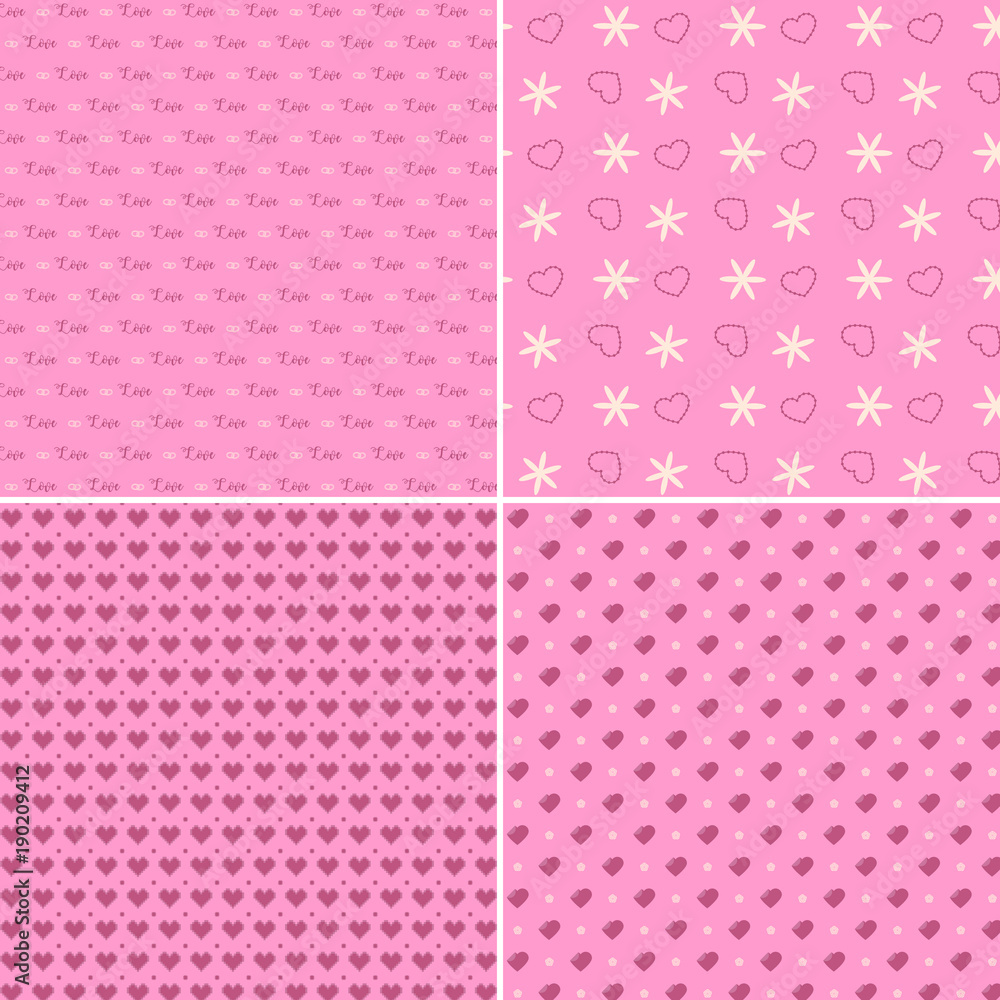 Vector heart pattern set. St Valentine design elements. Vector heart pattern set. St Valentine design elements.