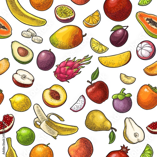 Seamless pattern fruits.