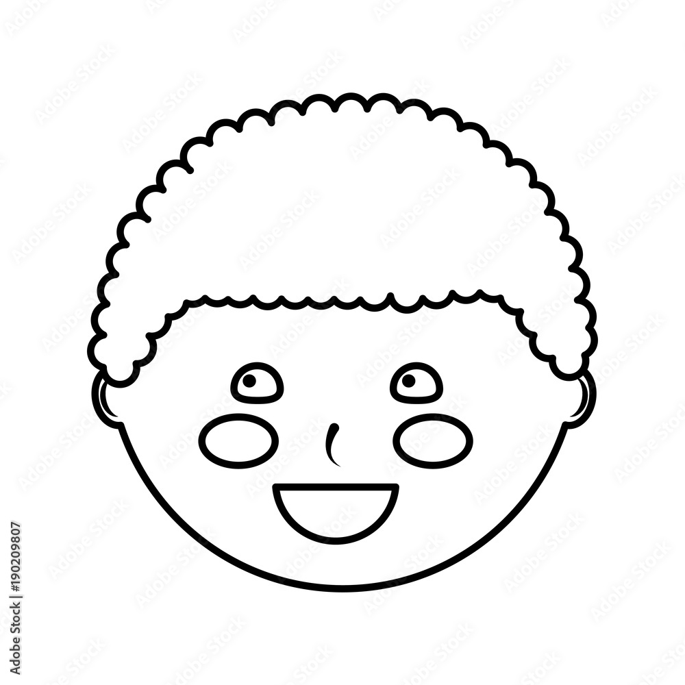 happy cute boy face young character vector illustration outline design happy cute boy face young character vector illustration outline design