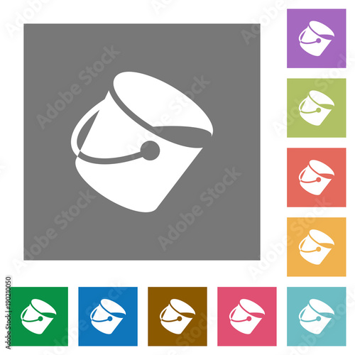 Paint bucket square flat icons