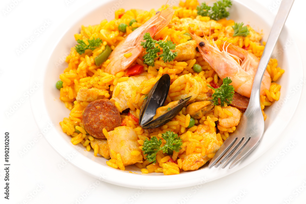 paella with shrimp and mussel