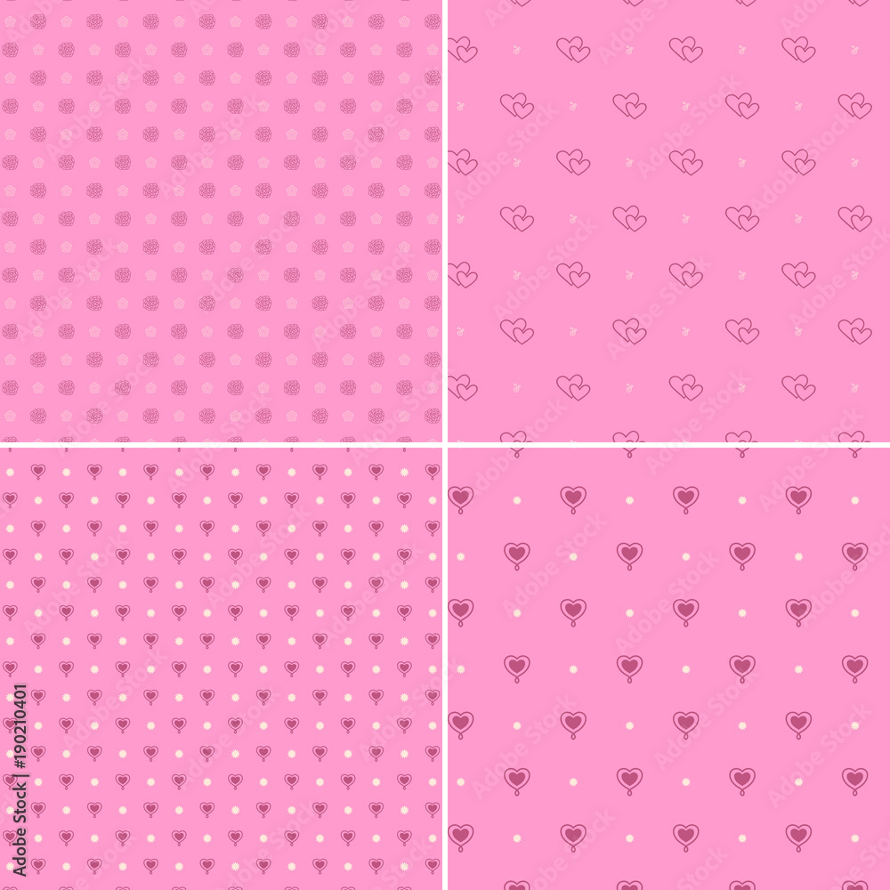 Vector heart pattern set. St Valentine design elements. Vector heart pattern set. St Valentine design elements.