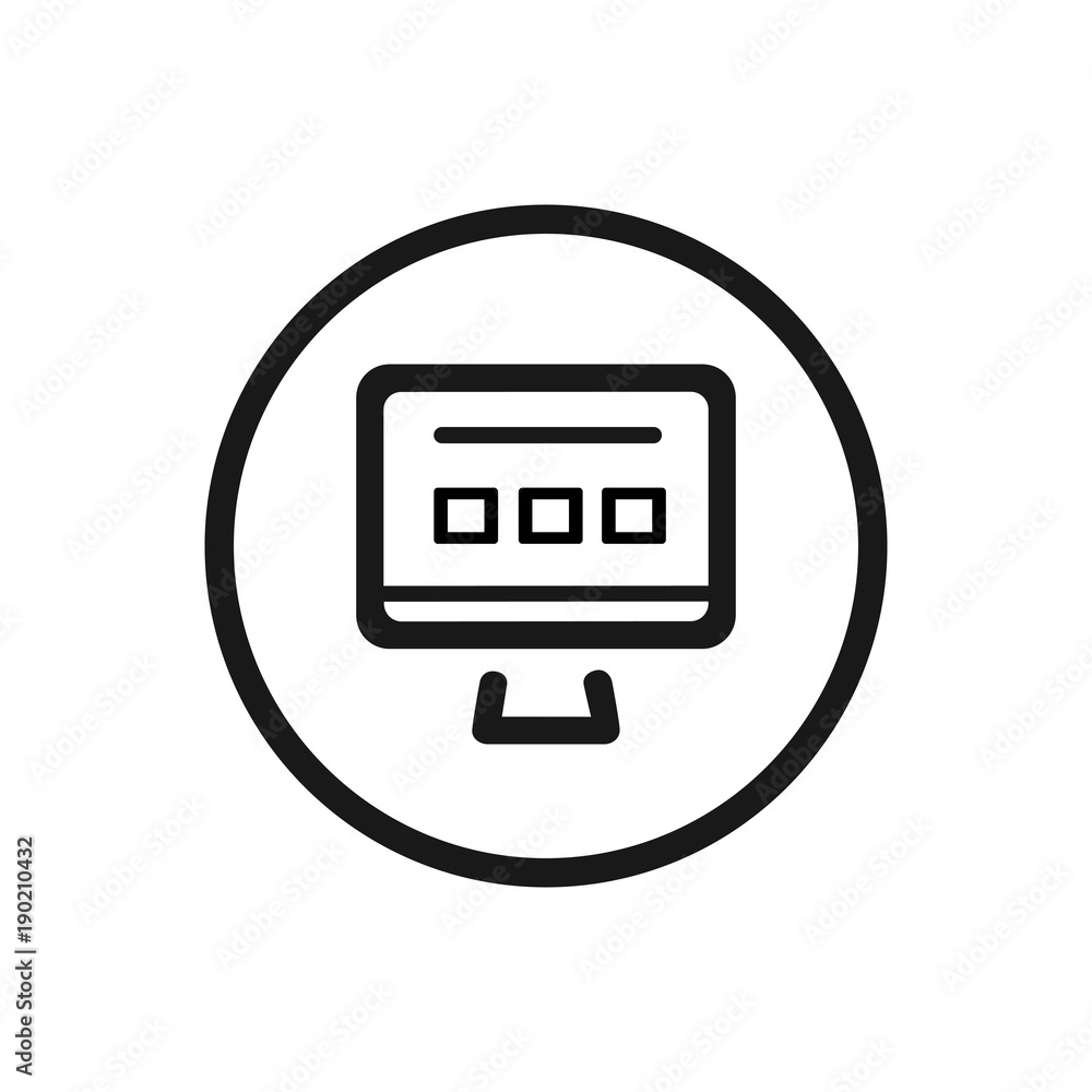 Website line icon on a white background Website line icon on a white background