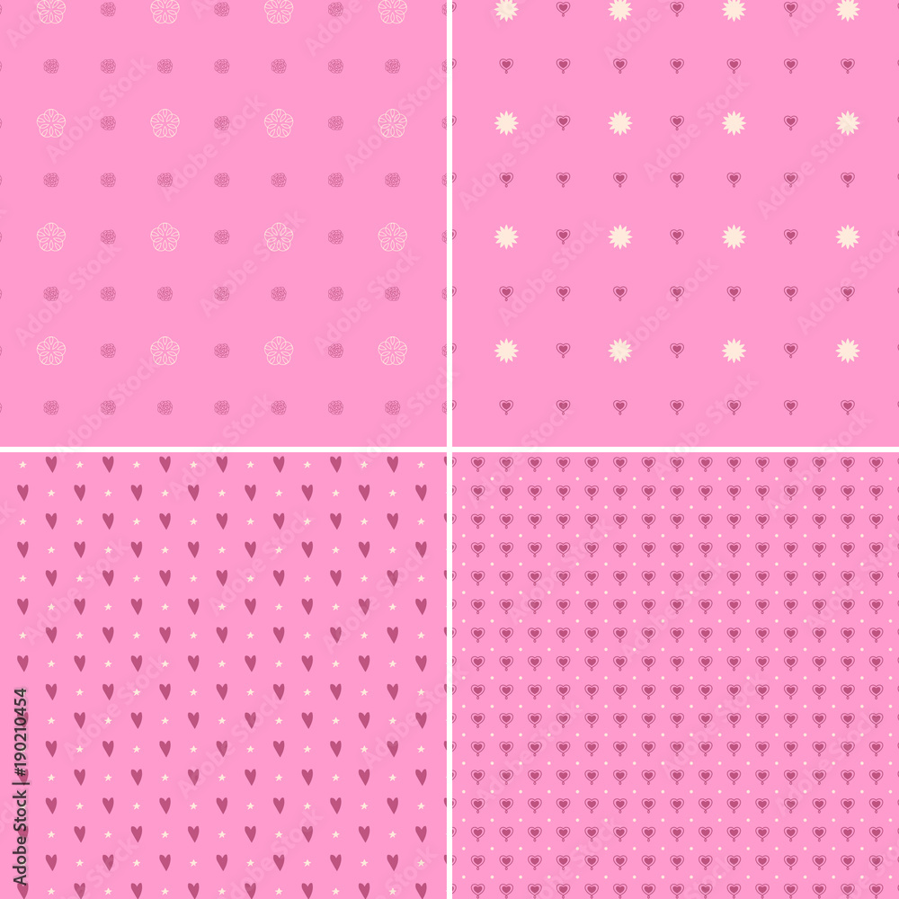 Vector heart pattern set. St Valentine design elements. Vector heart pattern set. St Valentine design elements.