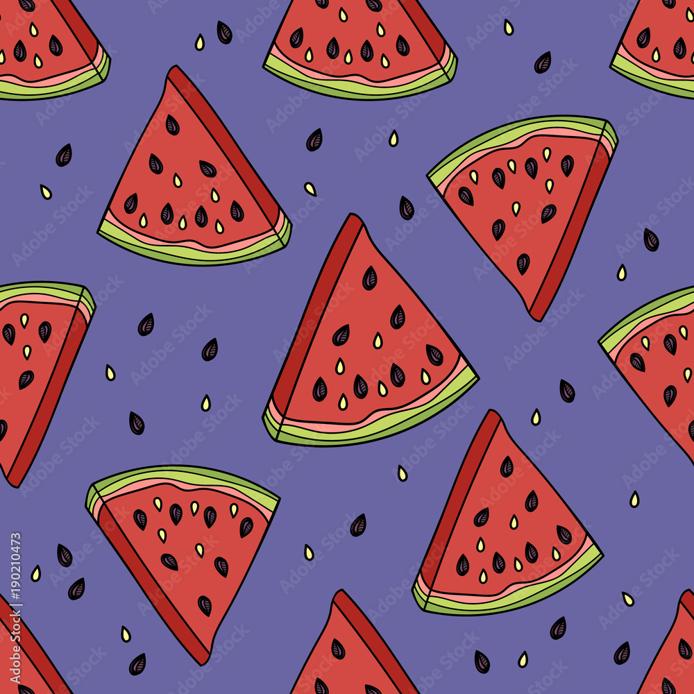 Seamless pattern with the slices of watermelon. Seamless pattern with the slices of watermelon.