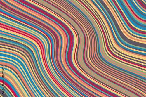 Abstract background with oblique wavy lines. Vector illustration. Colorful rainbow color
