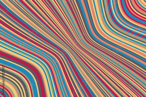 Abstract background with oblique wavy lines. Vector illustration. Colorful rainbow color