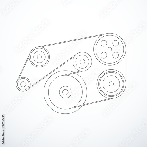 Vector auxiliary belt and pulleys