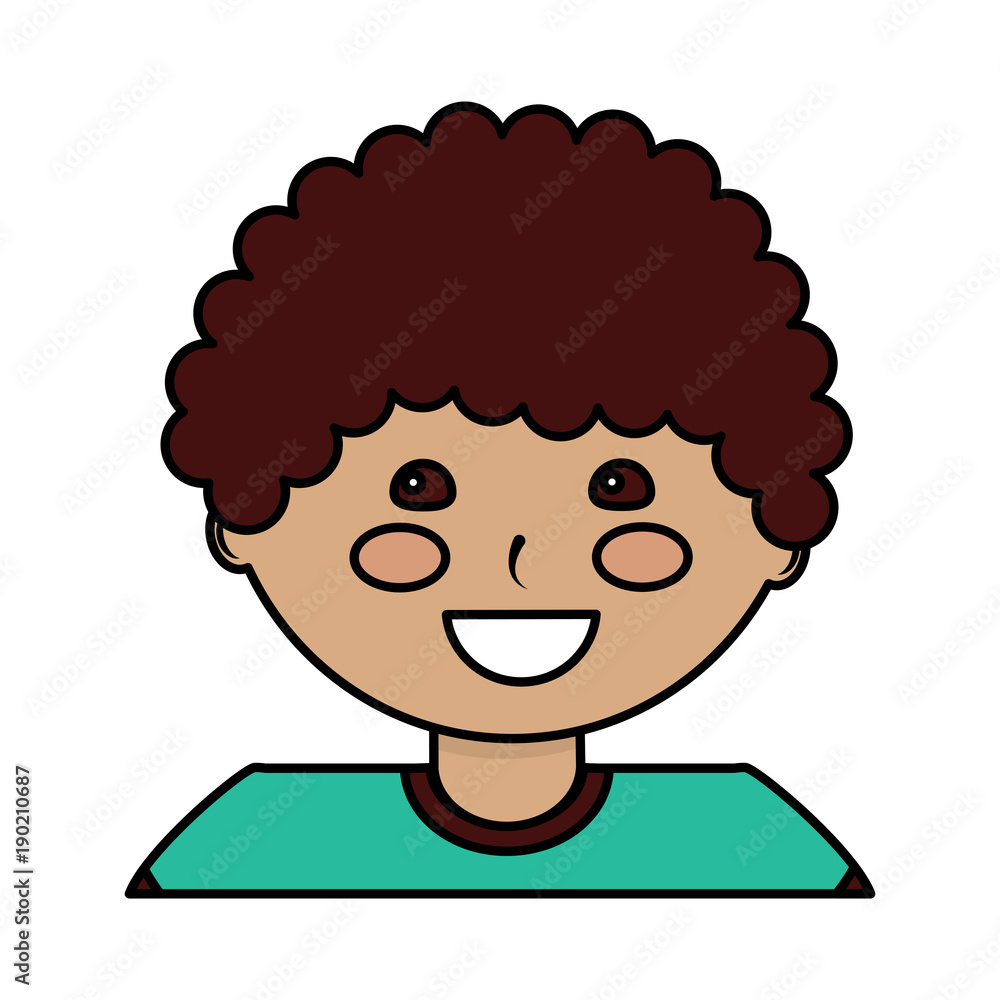 happy cute boy face young character vector illustration happy cute boy face young character vector illustration