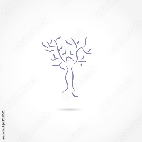 woman tree icon vector