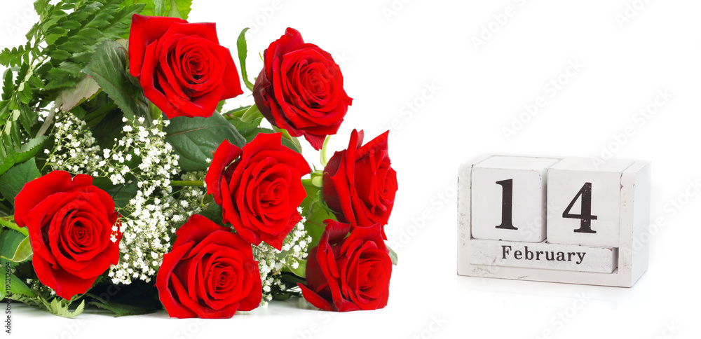 Fototapeta premium 14. Februar, Rote Rosen zum Valentinstag