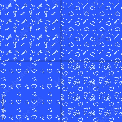 Vector heart pattern set. St Valentine design elements.