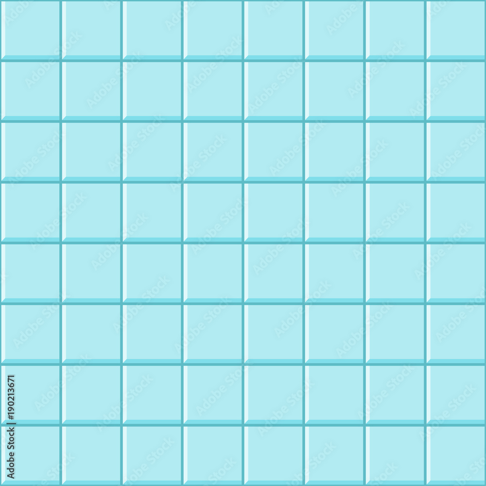 Blue tiles seamless pattern. Background for interior of bathroom. Cleanliness and hygiene. Flat vector cartoon illustration. Blue tiles seamless pattern. Background for interior of bathroom. Cleanliness and hygiene. Flat vector cartoon illustration.
