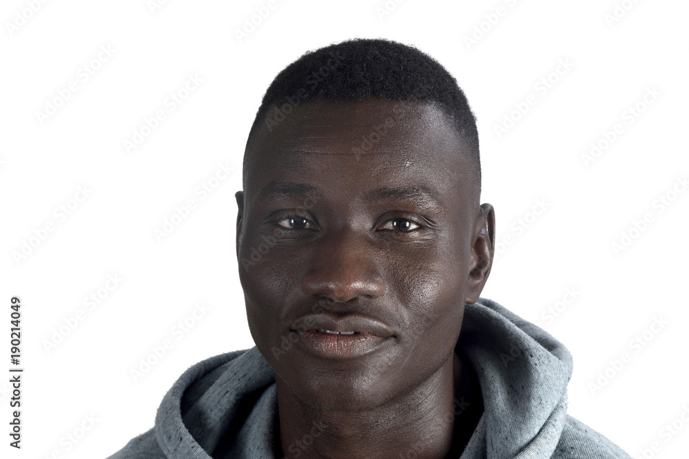 portrait of african man on white background portrait of african man on white background