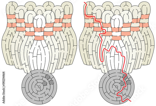 Ten-pin bowling maze