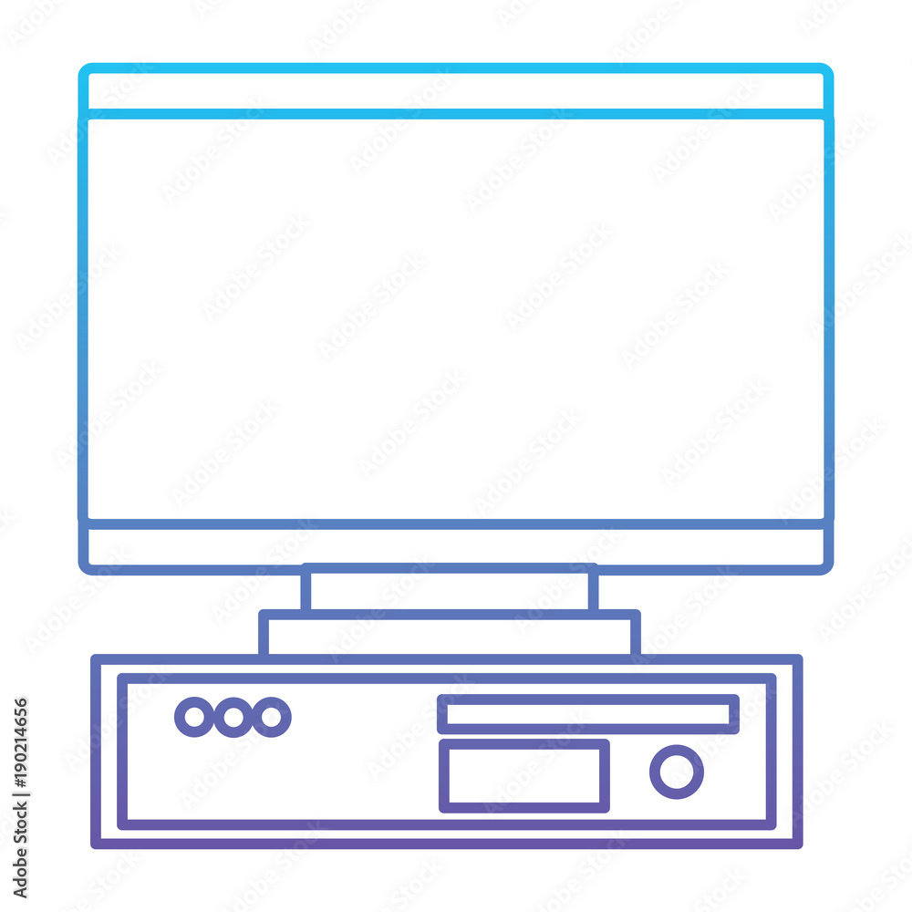 personal computer device wireless technology vector illustration blue and purple line design
