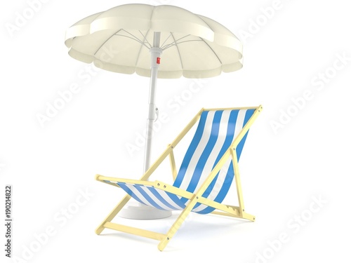 Umbrella with deck chair