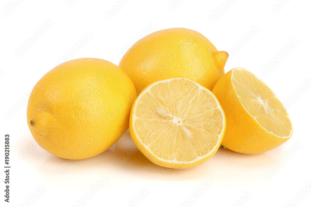 lemon and slice isolated on white background lemon and slice isolated on white background