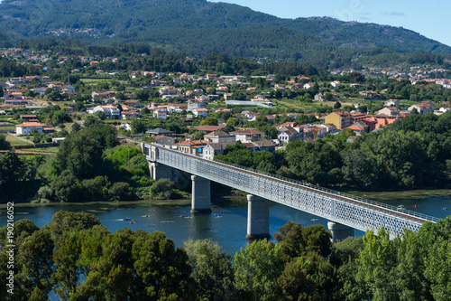 Metal bridge over river
