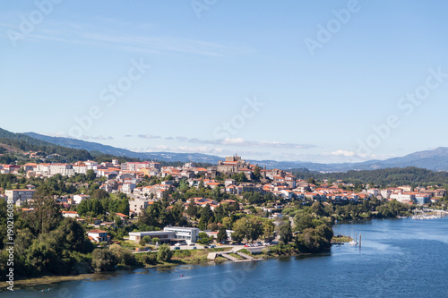 View of small town with river
