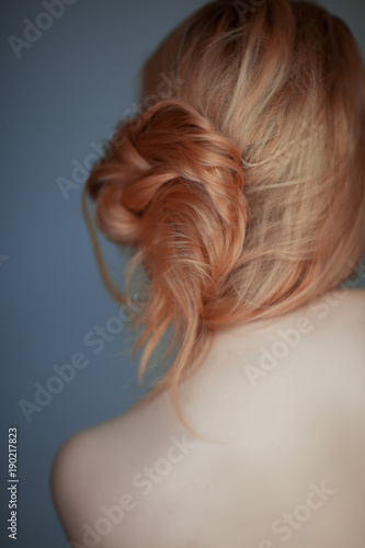 beautiful fitted casual, modern hairstyle, sensual woman studio shot can be used as background