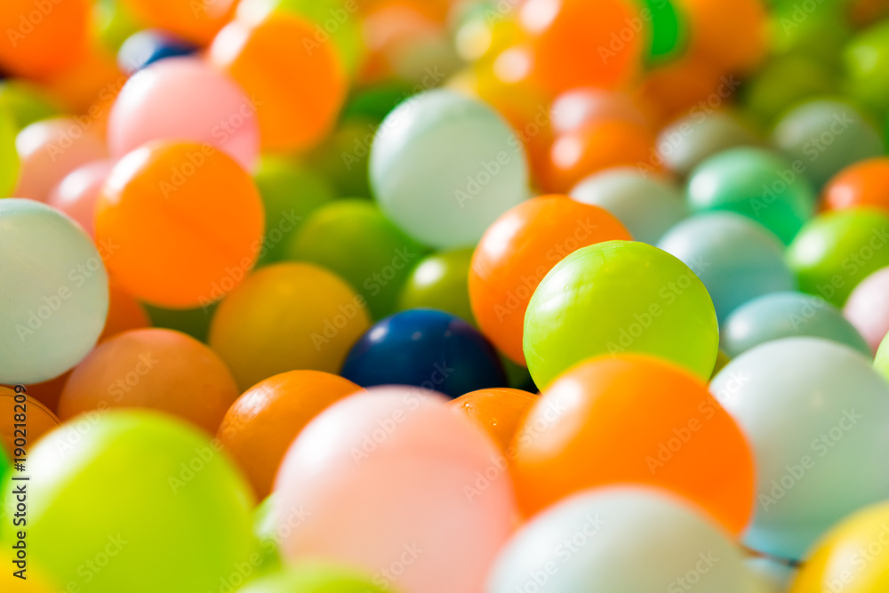 Many colorful balls at kids playground Many colorful balls at kids playground