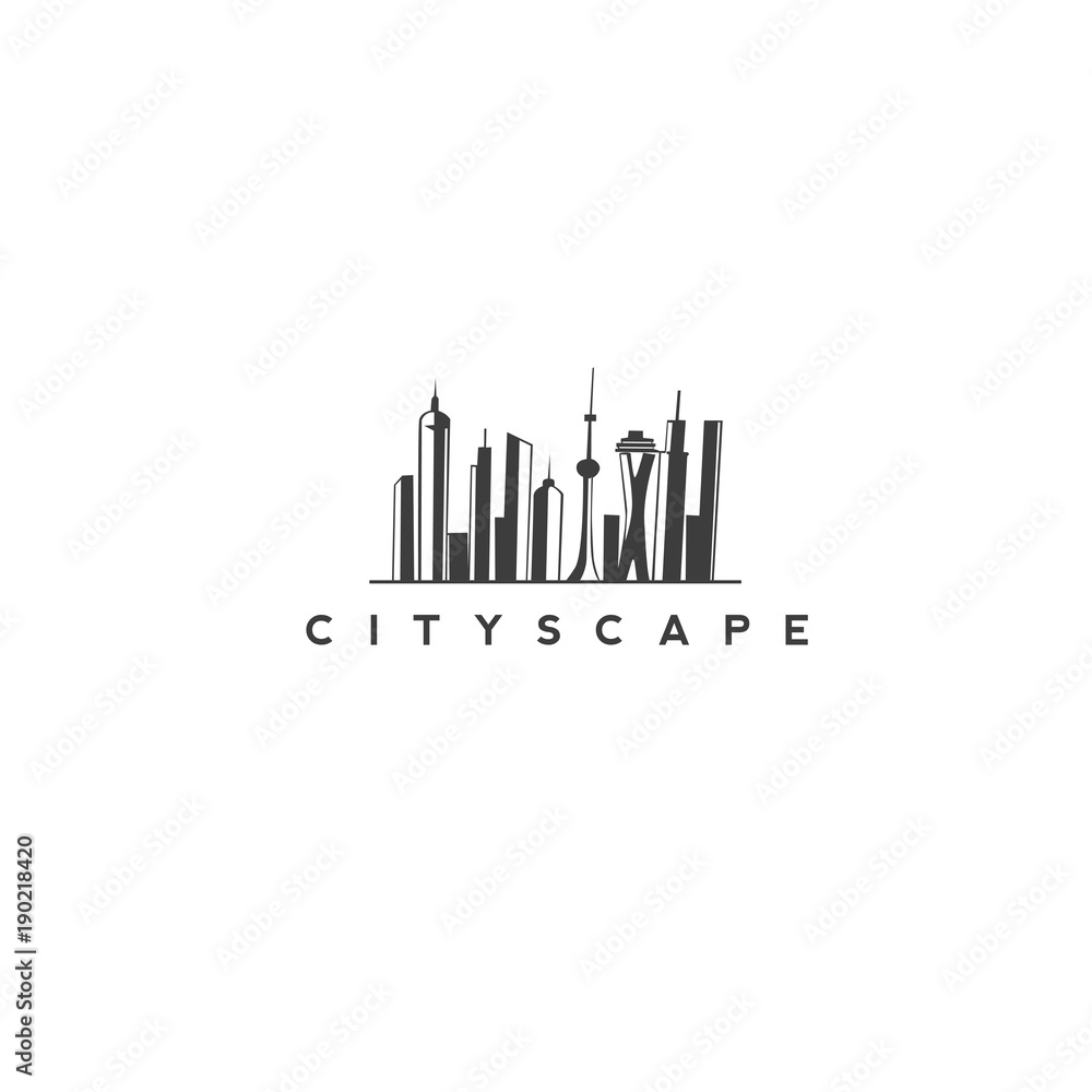 Modern cityscape vector design.