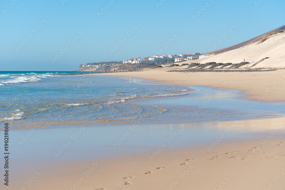 Sandy beaches in the Canaries Islands Morro Jable, Fuerteventura, Canary Islands, Spain Sandy beaches in the Canaries Islands Morro Jable, Fuerteventura, Canary Islands, Spain