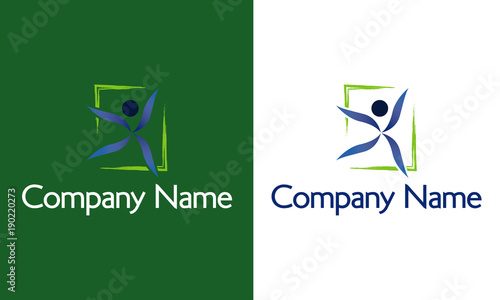 joyful logo design, abstract person logo