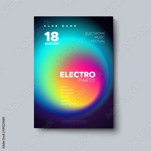 Electro dj party flyer. 