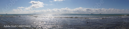 Panorama of the sea shore.